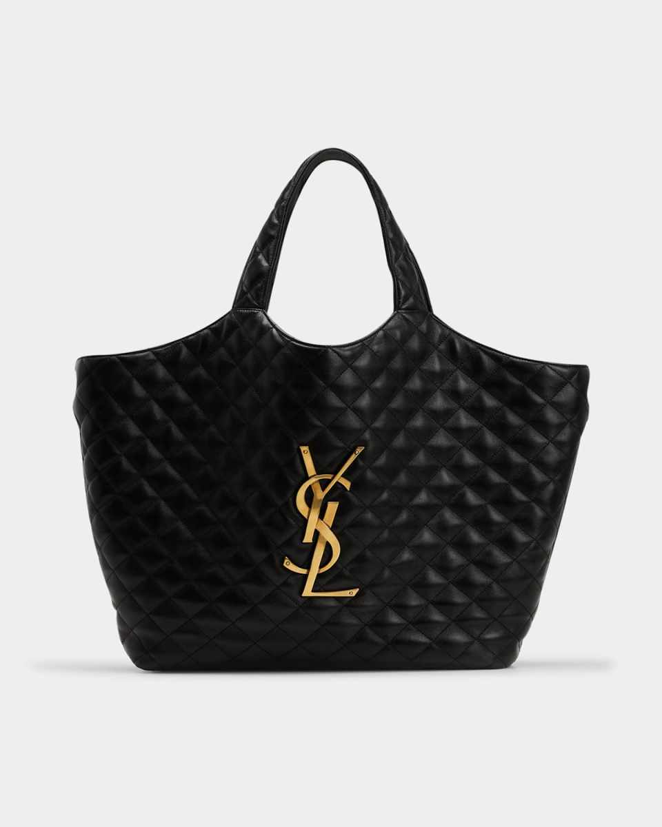 Maxi Quilted Lambskin Shopping Tote Bag